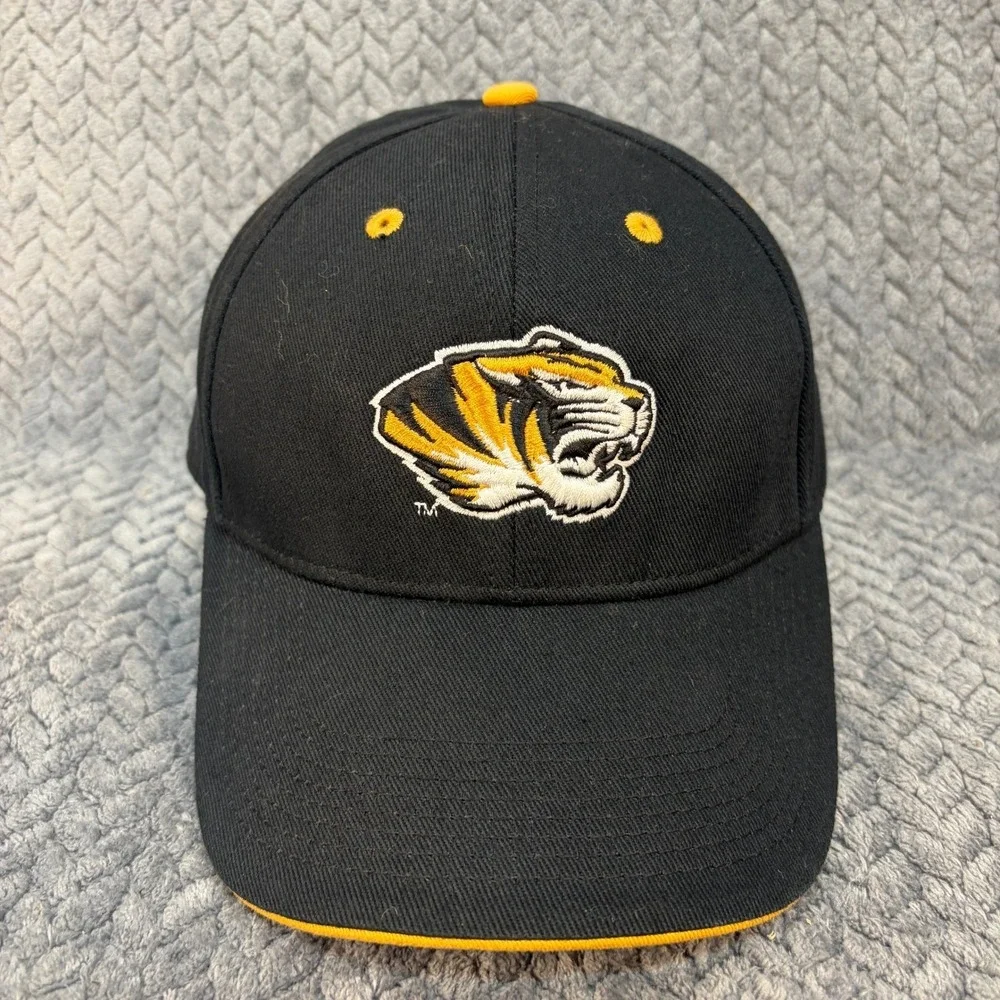 Missouri Tigers NCAA Baseball Cap Hat Black Gold Adjustable Mizzou Logo